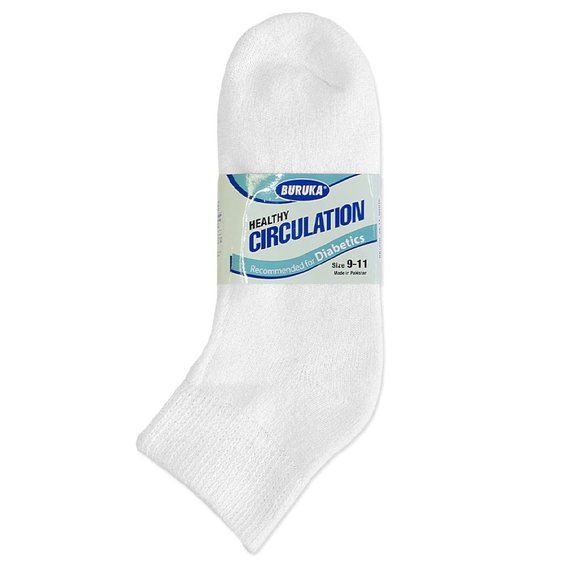 White Women's Diabetic Quarter Ankle - Set Of 3 Pairs - Fo Socks - Picture 1 of 3